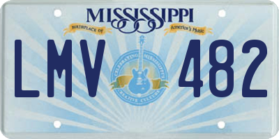 MS license plate LMV482