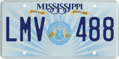 MS license plate LMV488