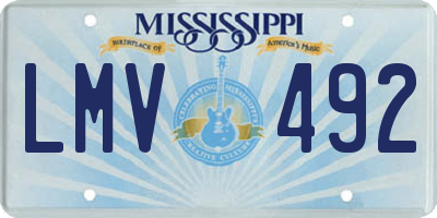 MS license plate LMV492