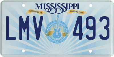 MS license plate LMV493