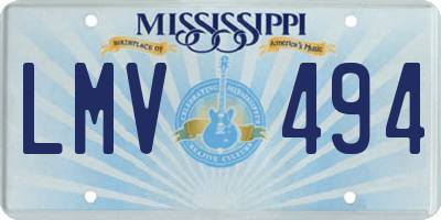 MS license plate LMV494