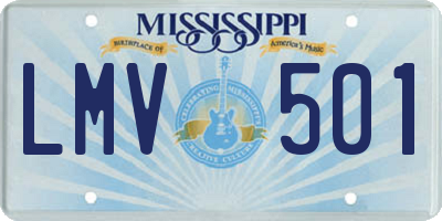 MS license plate LMV501