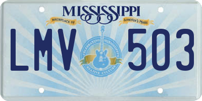 MS license plate LMV503