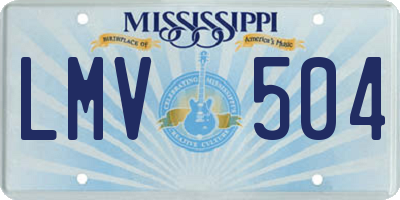 MS license plate LMV504