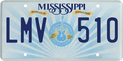 MS license plate LMV510