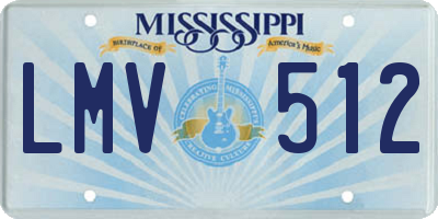 MS license plate LMV512