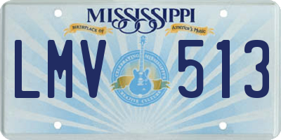 MS license plate LMV513