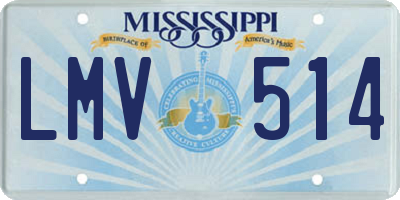 MS license plate LMV514