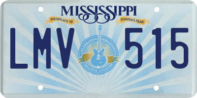 MS license plate LMV515
