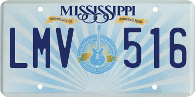 MS license plate LMV516