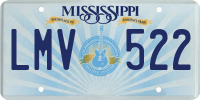 MS license plate LMV522
