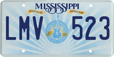 MS license plate LMV523