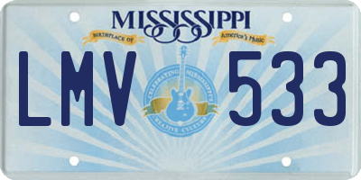 MS license plate LMV533
