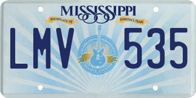 MS license plate LMV535