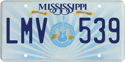 MS license plate LMV539