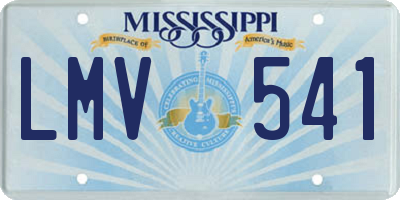 MS license plate LMV541