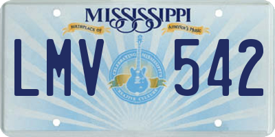 MS license plate LMV542