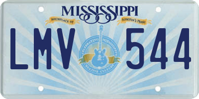 MS license plate LMV544