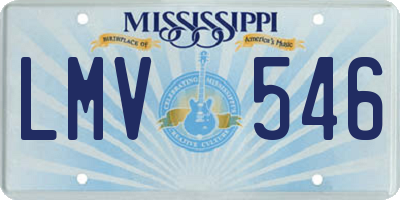 MS license plate LMV546