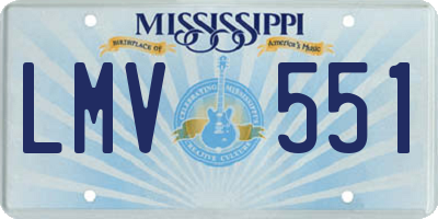 MS license plate LMV551