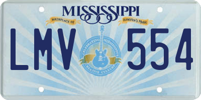 MS license plate LMV554