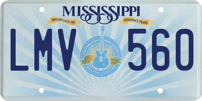 MS license plate LMV560