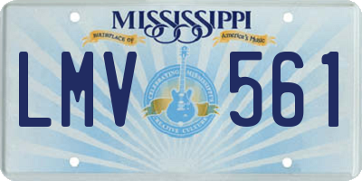 MS license plate LMV561