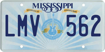 MS license plate LMV562