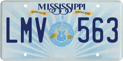 MS license plate LMV563