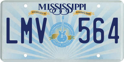 MS license plate LMV564
