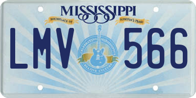 MS license plate LMV566