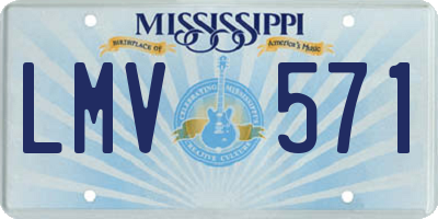 MS license plate LMV571