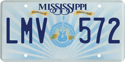 MS license plate LMV572