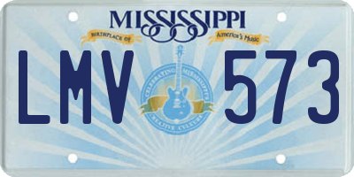 MS license plate LMV573
