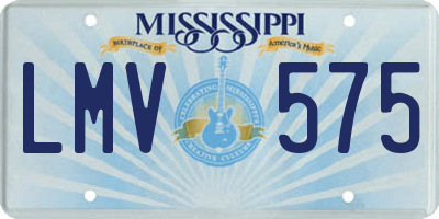 MS license plate LMV575
