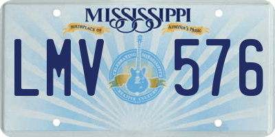 MS license plate LMV576