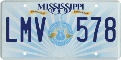 MS license plate LMV578