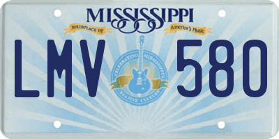 MS license plate LMV580