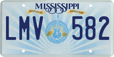 MS license plate LMV582