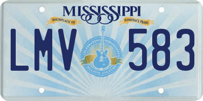 MS license plate LMV583