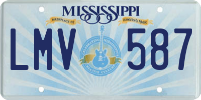 MS license plate LMV587