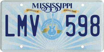 MS license plate LMV598