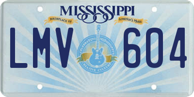 MS license plate LMV604