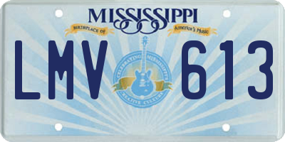 MS license plate LMV613