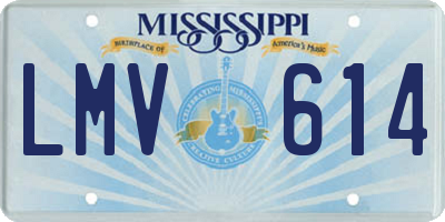 MS license plate LMV614