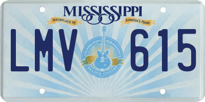 MS license plate LMV615