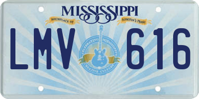 MS license plate LMV616