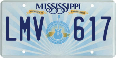 MS license plate LMV617