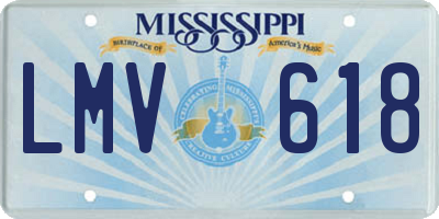 MS license plate LMV618