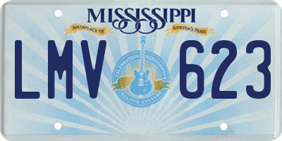 MS license plate LMV623